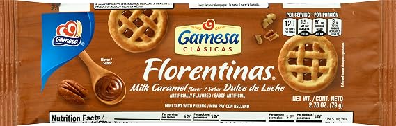 Gamesa, Milk Caramel Flavor Florentinas, 2.78 Ounce