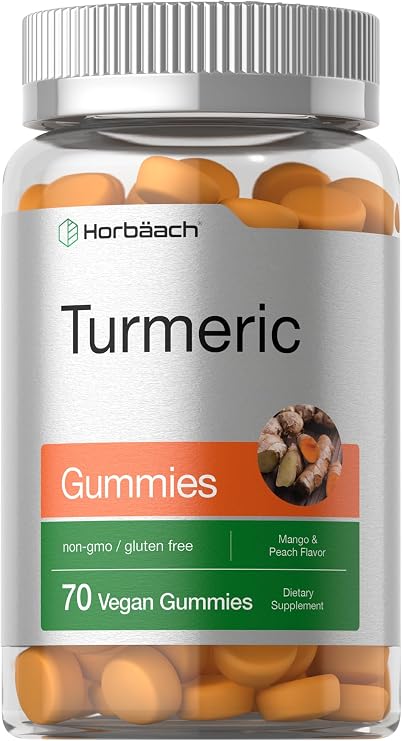 Horbaach Turmeric Gummies | 70 Count | Mango & Peach Flavor