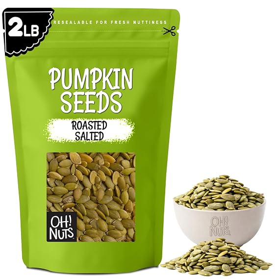 Oh! Nuts Roasted Pumpkin Seeds Salted Pepitas No Shell 2 Pound