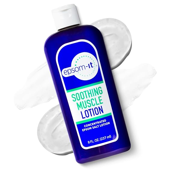 EPSOM-IT Soothing Muscle Magnesium Lotion, Epsom Salt, Arnica Cream, 1-Pack | 8 Fl Oz, 100% Pure Magnesium Sulfate with Arnica, Fragrance-free, Topical Cream for Muscle Stiffness, Leg & Feet Discomfort