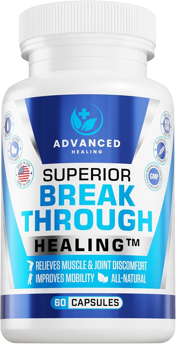 Superior Breakthrough Healing for Ultimate Joint Support, Soreness, Muscle Aches. Tumeric Based Formulation, All Natural Encapsulated Remedy.