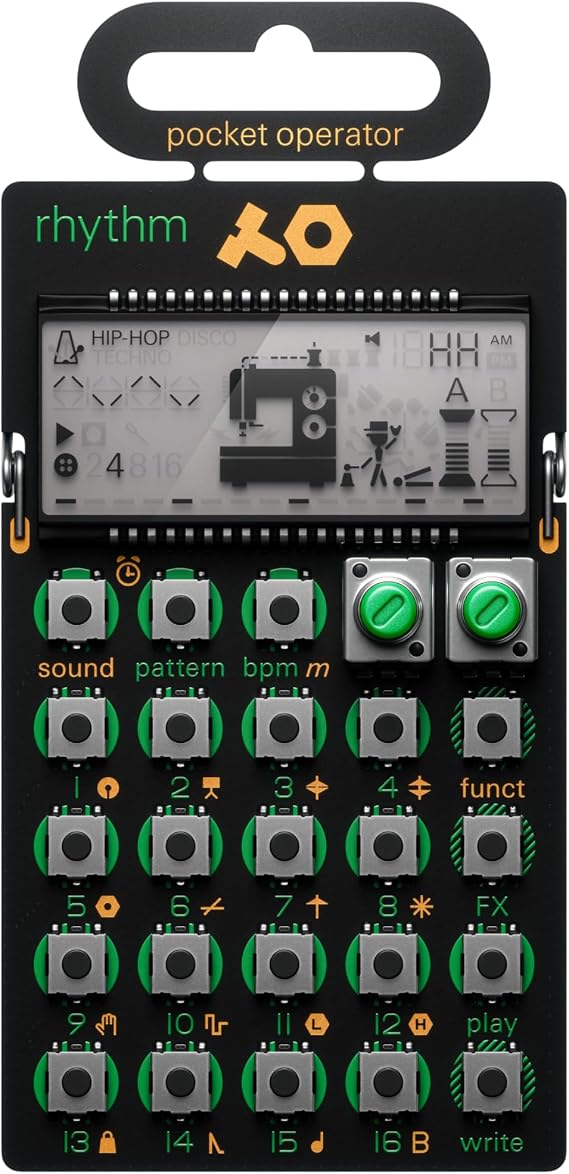 teenage engineering pocket operator PO-12 rhythm, drum machine and sequencer with parameter locks and punch-in effects
