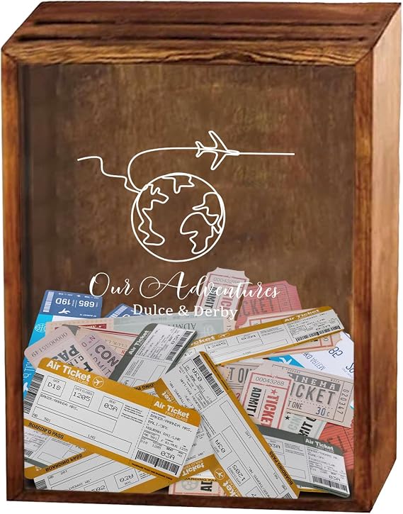 Custom Adventure Shadow Box with Top Loading for Keepsakes Memento Storage Display