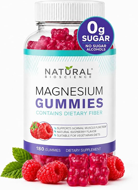 Sugar Free Magnesium Gummies - Calming Anti-Stress Gummies, Magnesium Supplement to Support Stress Relief, Sleep, Heart Health, Nerves, Muscles & Bones, 100 mg, Kids, Adults, Vegan, High Absorption