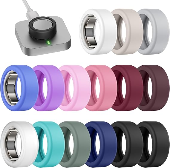 15 Pack Silicone Ring Cover Compatible with Oura Ring 4/Gen 3