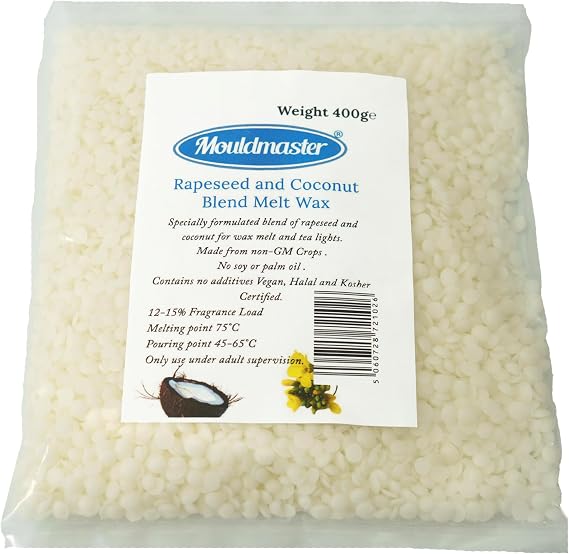 Mouldmaster Rapeseed and Coconut Blend Melt Wax, White, 400g