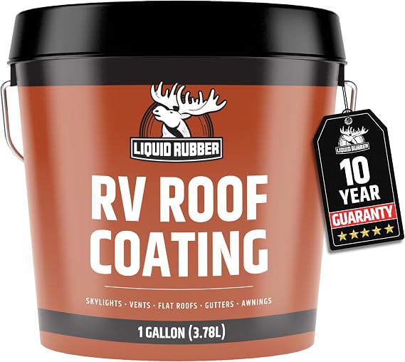 Liquid Rubber RV Roof Sealant - Camper & Trailer Coating, White, 1 Gallon | Professional-Grade, Solar Reflective, Flexible Waterproof Membrane for Travel Trailer, EPDM, TPO, Fiberglass & Aluminum