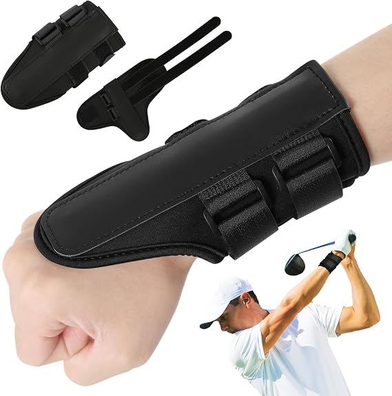 PEUTIER Golf Swing Alignment Brace, Neoprene Golf Wrist Training Aid Comfort Golf Grip Trainer Golf Swing Training Aid Golf Hand Gesture Practice Tool Wrist Correction for Golf Beginners