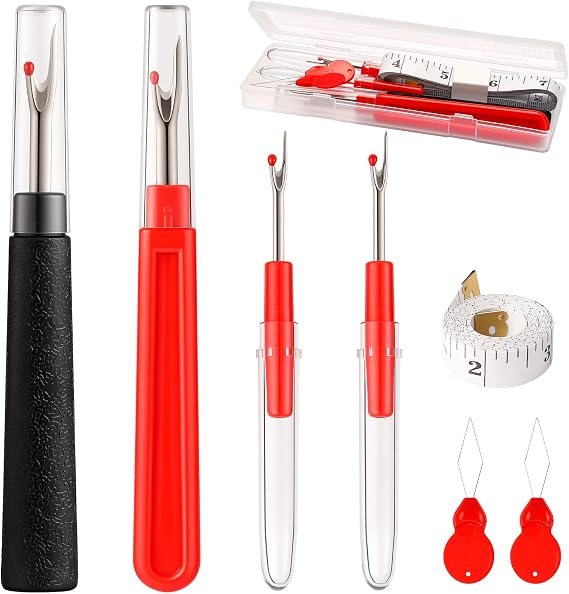 Seam Ripper Tool Kit 4 PCS 2 Large & 2 Small with Threaders & Tape Measure