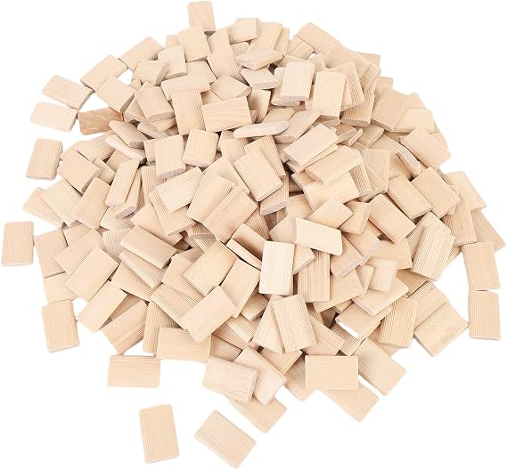 300PCS Beech Wood Beechwood Loose Tenons for Joinery Systems and Woodworking Furniture Splicing, High Hardness Beechwood Tenon Insertion Blocks