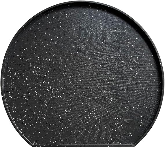 Lacquerware Shop Wooden Half-moon Tray Misora Convenient Tray Placemat Tray Stylish New Year New Year's Holiday Breakfast Cafe Japanese Morning (Mikora Black)