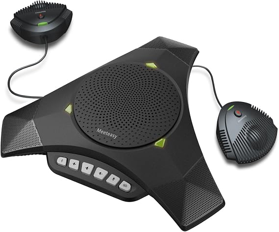 MVOICE8000 EX-B Bluetooth Conference Speakerphone with 2 Expandable Microphones for Web conferencing,360 &16ft Voice Pickup Range,Noise Reduction,Echo Cancellation