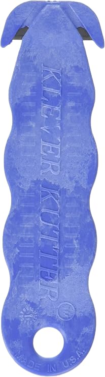 Klever Kutter KCJ-1B Safety Box Cutter, 5 Count, Blue