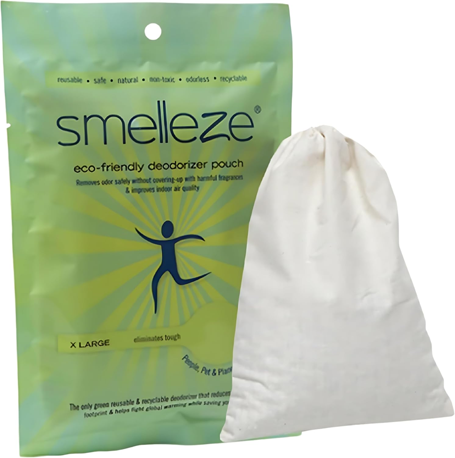 SMELLEZE Pet Odor Eliminator Pouch - Reusable Pet Smell Removal, Works for Dog, Cat, Bird, Rodent & Reptile Stench in 150 Sq. Ft