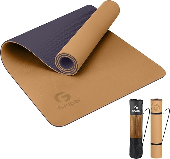 Gruper Yoga Mat Non Slip, Eco Friendly Exercise Mat with Carrying Strap