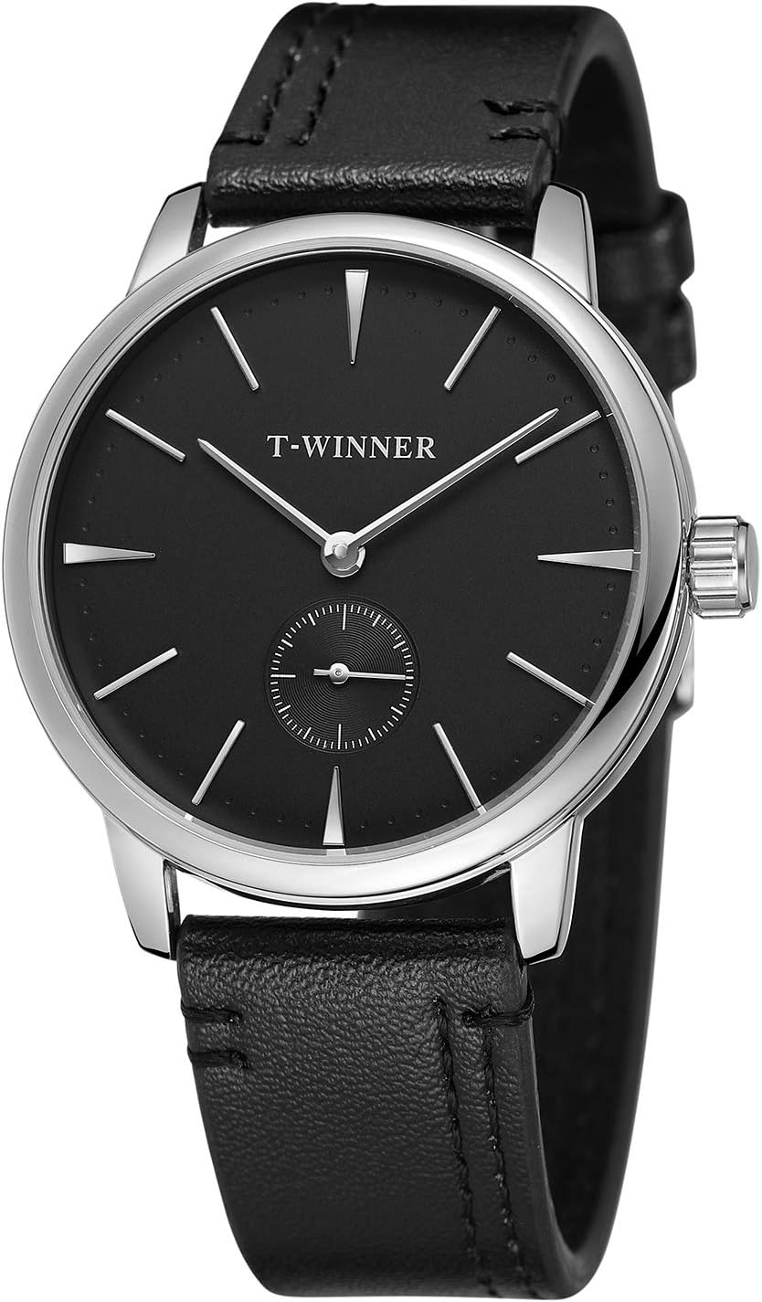FORSINING Men's Mechanical Hand-Wind Analog Sport Style Wristwatch with Leather Strap