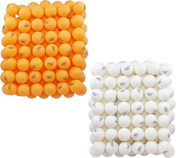 MAPOL 100 pcs White Ping Pong Balls Bundle with 100 pcs Orange Table Tennis Balls
