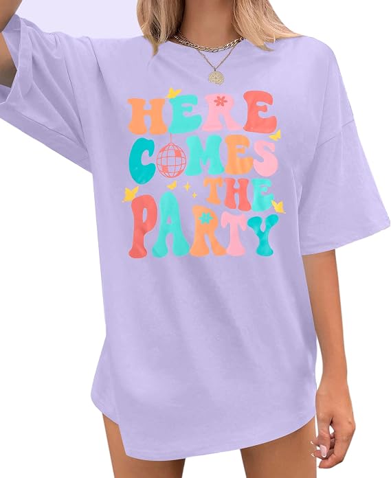 Bachelorette Shirt Women Bride Tshirt - Here  Bride Tee Party Tshirts Bridal Shirt Casual Short Sleeve Oversized Top