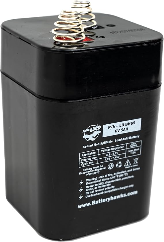 6V 5AH SLA UB650 PS-650L PC640L DG6-4 DG6-4 Spring Terminal Sealed Lead Acid Battery for Lantern Flashlight