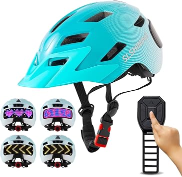 Kids Helmet - Toddler Bike Helmet with LED Turnning/Stop Signals & Customizable Display - Breathable Lightweight Boy/Girl Helmet for Skateboard, Roller Skate, Scooter