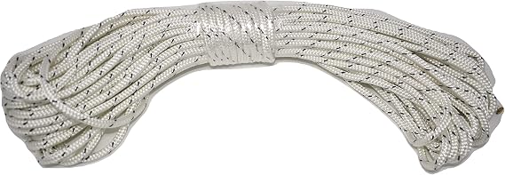 Double Braid Polyester Rope 1/4 Inch by 100 Feet White Black