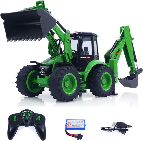 Huina 1/14 1579 Remote Control Backhoe Excavator 2.4G 9CH RC Loader Model for Ages 14+