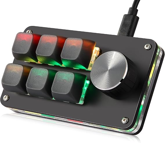 Koolertron 6 Keys Mini Programmable Macro Keyboard with Knobs