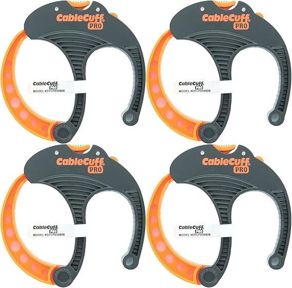 PRO (4 Pack: 4x Large 3 Inch Diameter) Adjustable, Reusable, Cable Tie Replacements for Extension Cords or Electronics