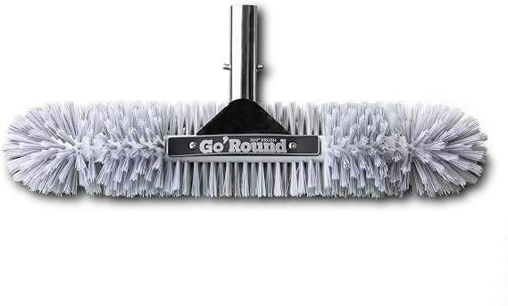 GoRound 360 Stainless Steel Pool Brush 18 inches (Stainless Steel & Polypropylene Pro)