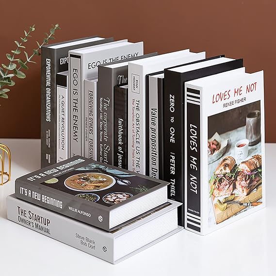 18 Decorative Books Bundle for Coffee Table Designer Book Inspired Decor Fake Books for Display, Office & Rustic Home Decor, Bookshelf, Modern Farmhouse Decor, Living Room, Coffee Table Books