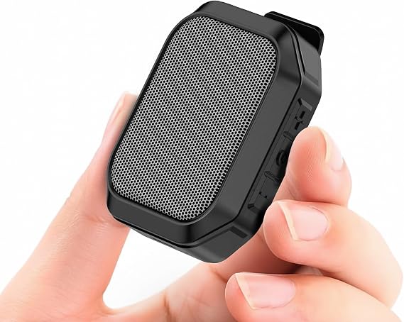 Wearable Speaker, IPX7 Clip-On Portable, BT 6.0, TWS, Hands-Free | IPX7 Waterproof, BT 6.0, TWS Pairing, Hands-Free Calls, Clip-On Design for Golf, Camping, Work