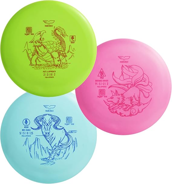 Yikun Disc Golf Starter Kit - 150-160g Set Includes Driver, Mid-Range, Putter for Beginner Players