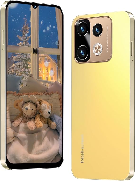 4G Mobile Phone, 6.3 Inch HD Display, Dual SIM, 3GB RAM + 32GB ROM(Scalable up to 256GB), Dual Cameras, Support WiFi, GPS, Face Unlock Smartphone (Note40pro-Gold)