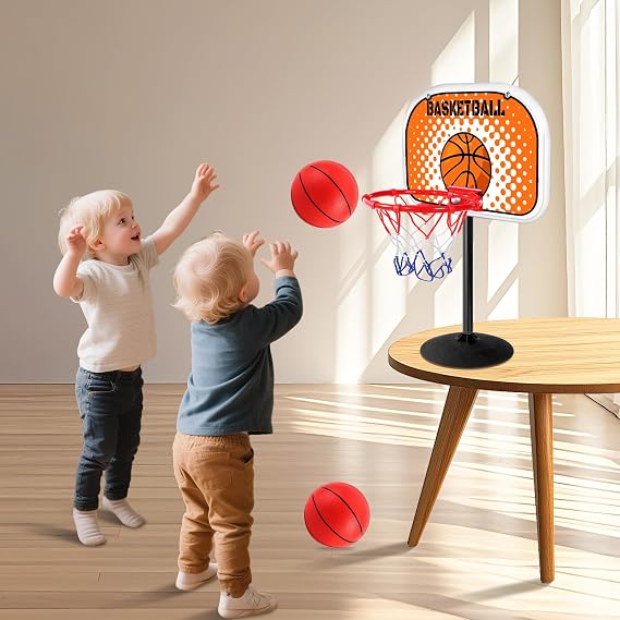 Indoor Basketball Hoop,Mini Tabletop Basketball Hoop Set with Two Balls, Mini Hoops for Desk Table Bed Office Bedroom Basketball Toys for Kids and Adults
