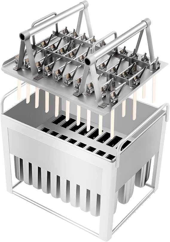 30 Pack Stainless Steel Popsicle Molds,Commercial Popsicle Molds,Metal Ice Cream Makers for Frozen Yogurt Fruit Ice Cream Sorbet