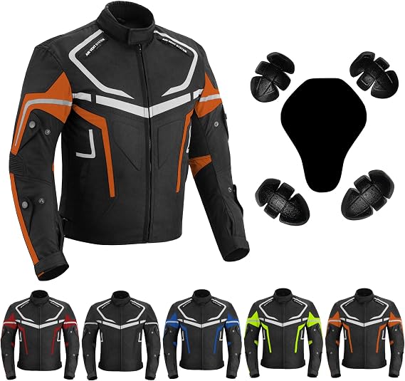 Mens Motorbike Jacket Waterproof CE Armoured For Bikers Boys Coat Jacket