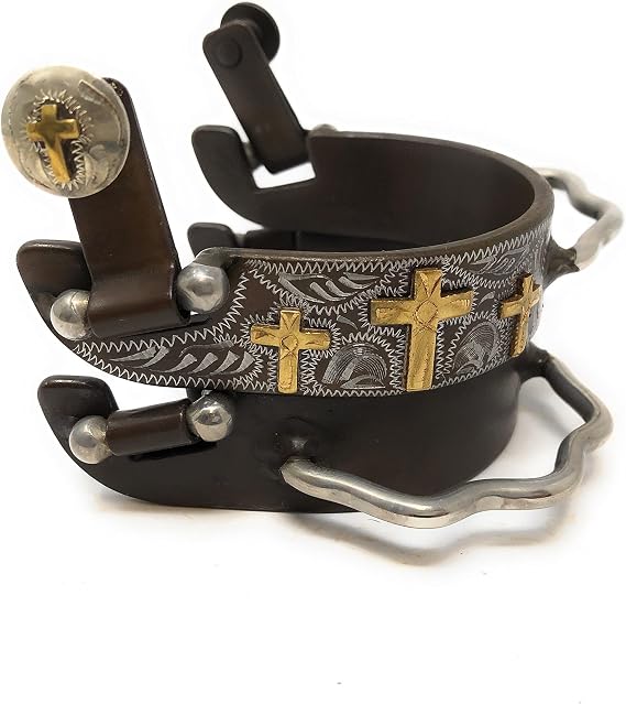AJ Tack Ladies Antique Brown Three Cross Bumper Spurs