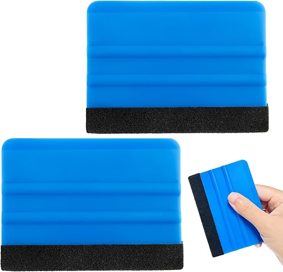 2PCS Premium Blue Squeegee Smoothing Tool - Anti-Scratch Trimming Tool for Multi-Use Application Kit of Car Vinyl Wrap, Wallpaper & Window Tint Film