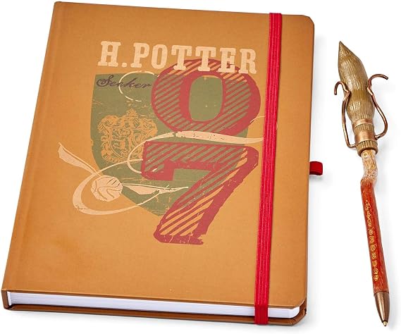 Harry Potter Quidditch Seeker Journal Diary with Firebolt Replica Broom Pen - 192 Lined Pages - Book & Movie Gift for Kids, Girls, Boys, Teens, Adults - 8.5"