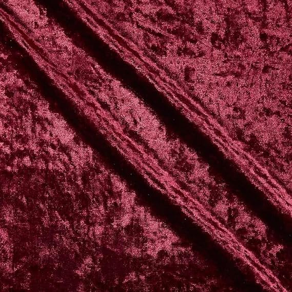 72" Shadow Crushed Velvet Burgundy, Fabric by the Yard
