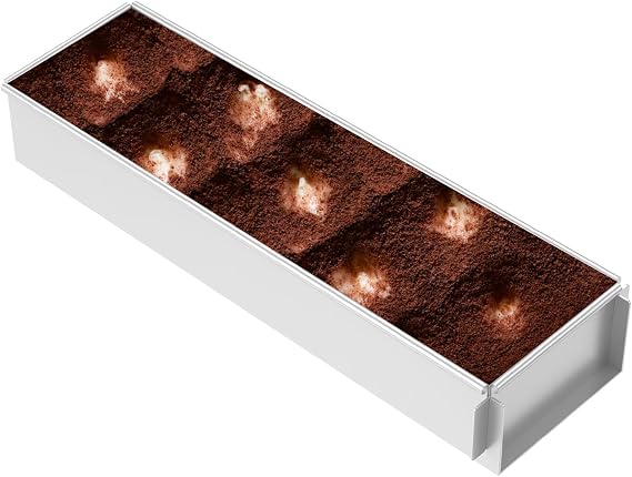 Rectangle Cake Pan Nonstick Tiramisu Mold Cake Baking Tray Aluminum Alloy Tiramisu Dessert Making Molds Multifunction Cake Baking Tool Mousse Cake Mold for Tiramisu Cheesecake (Silver A)