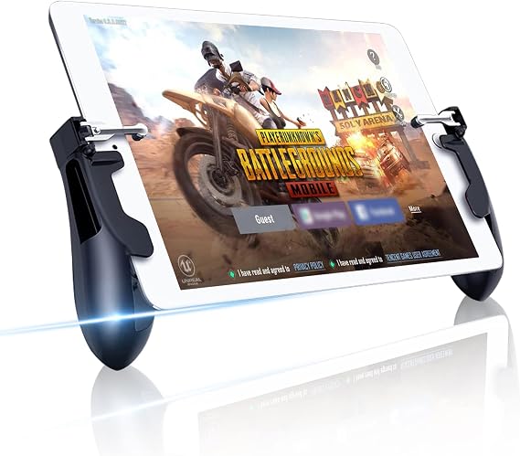 Mobile Game Controller for iPad/Tablets, Sensitive Shoot Aim Gamepad Trigger for PUBG/Knives Out, Handgrip for Tablet & Smartphones