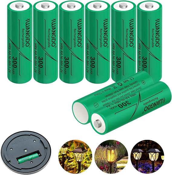 Battery AA HR6 300mAh Ni-MH Rechargeable for Solar Light Outdoor Yarn Light