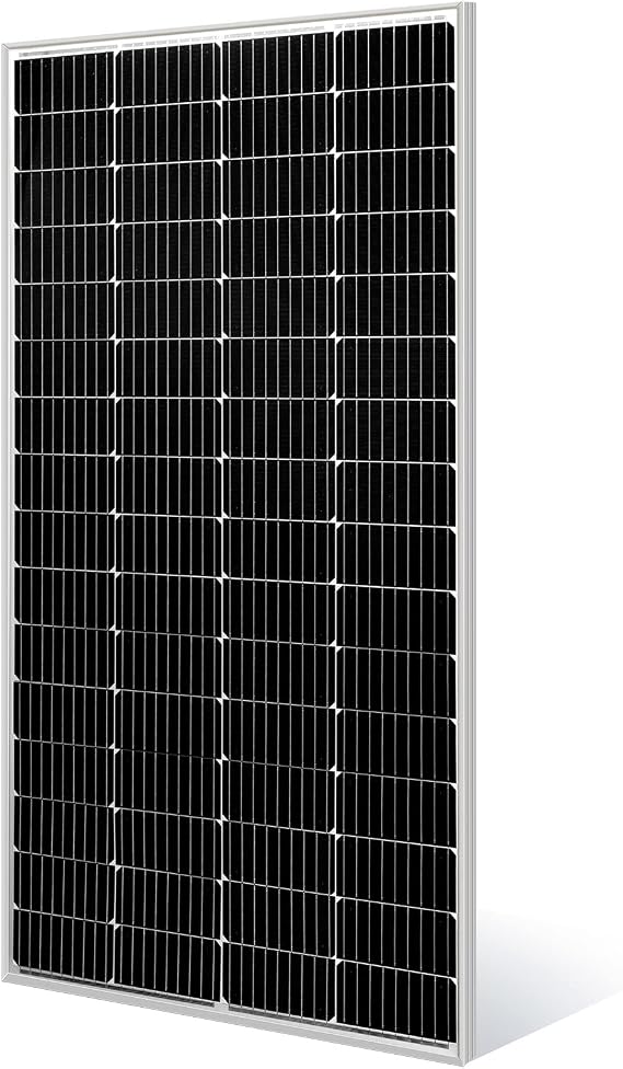 SUNGOLDPOWER Solar Panel 200W 24V Monocrystalline Solar Panel 200 Watt Solar Module Grade A Solar Cell, Black, SG200WM24
