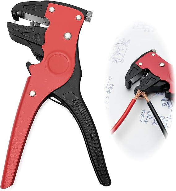 Automatic Quick Wire Stripper and Cutter, Adjustable Electrical Cable Stripping Tool for Wires, Multi-Function Electrician Tool for Precise Wire Cutting, Stripping and Crimping Applications