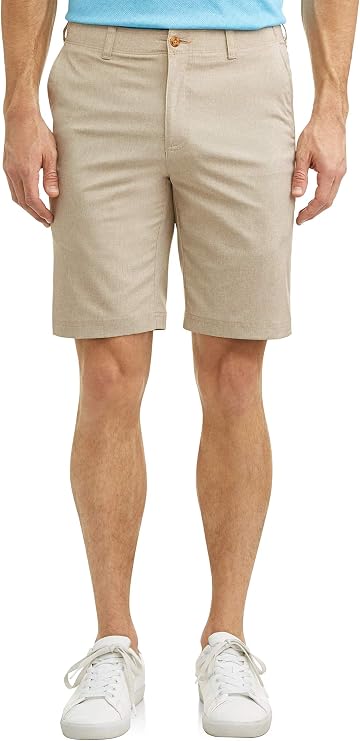 Ben Hogan Men's Performance Flat Front Flex Golf Shorts (Khaki Heather, 38)