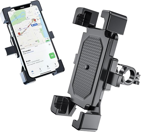 Motorcycle Phone Mount, Bike Phone Mount, 360 Rotatable Phone Holder for Motorcycle Bike Bicycle Scooter, Compatible with Cellphones 4.7-6.8