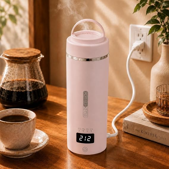 Travel Kettle, Portable Electric Kettle for 4 Temperature Controls, Pink