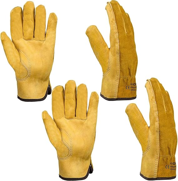 Gardening Gloves for Men, 2 Pairs Gloves Gloves Thorn Proof Gardening Gloves Breathable Comfortable Leather Working Gloves for Garden, Yard, Mechanic, Welding(XL)