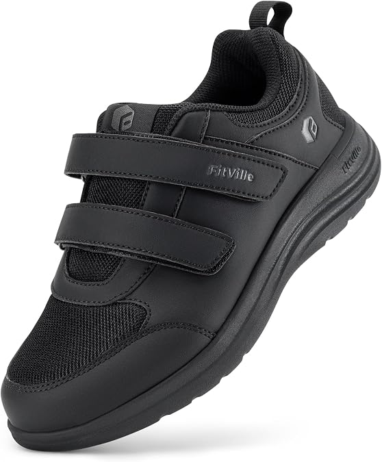 FitVille Diabetic Shoes for Women Wide Width Lightweight Comfortable Extra Wide Walking Shoes Womens Diabetic Shoes with Adjustable Strap
